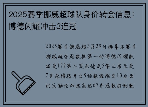 2025赛季挪威超球队身价转会信息：博德闪耀冲击3连冠